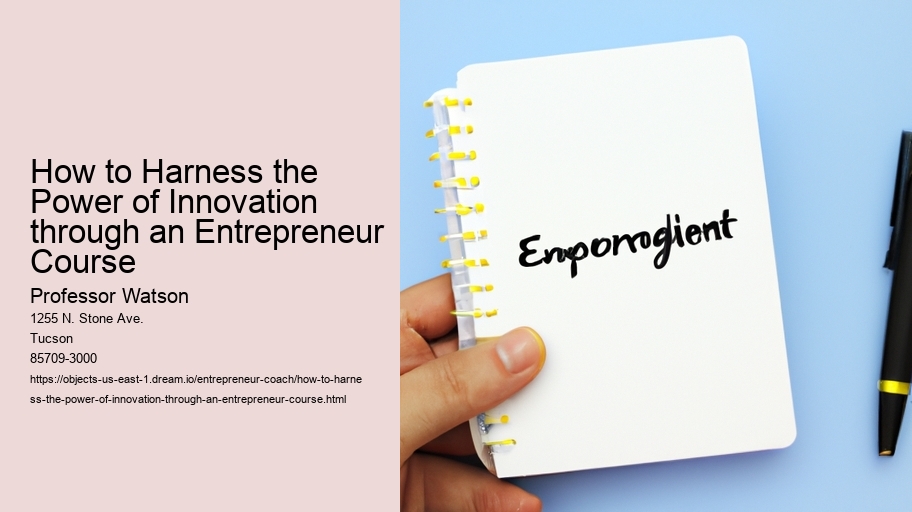 How to Harness the Power of Innovation through an Entrepreneur Course